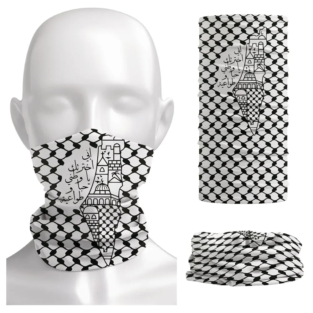 Neck Gaiter Face Cover - Bandana de calligraphie arabe, motif folklorique